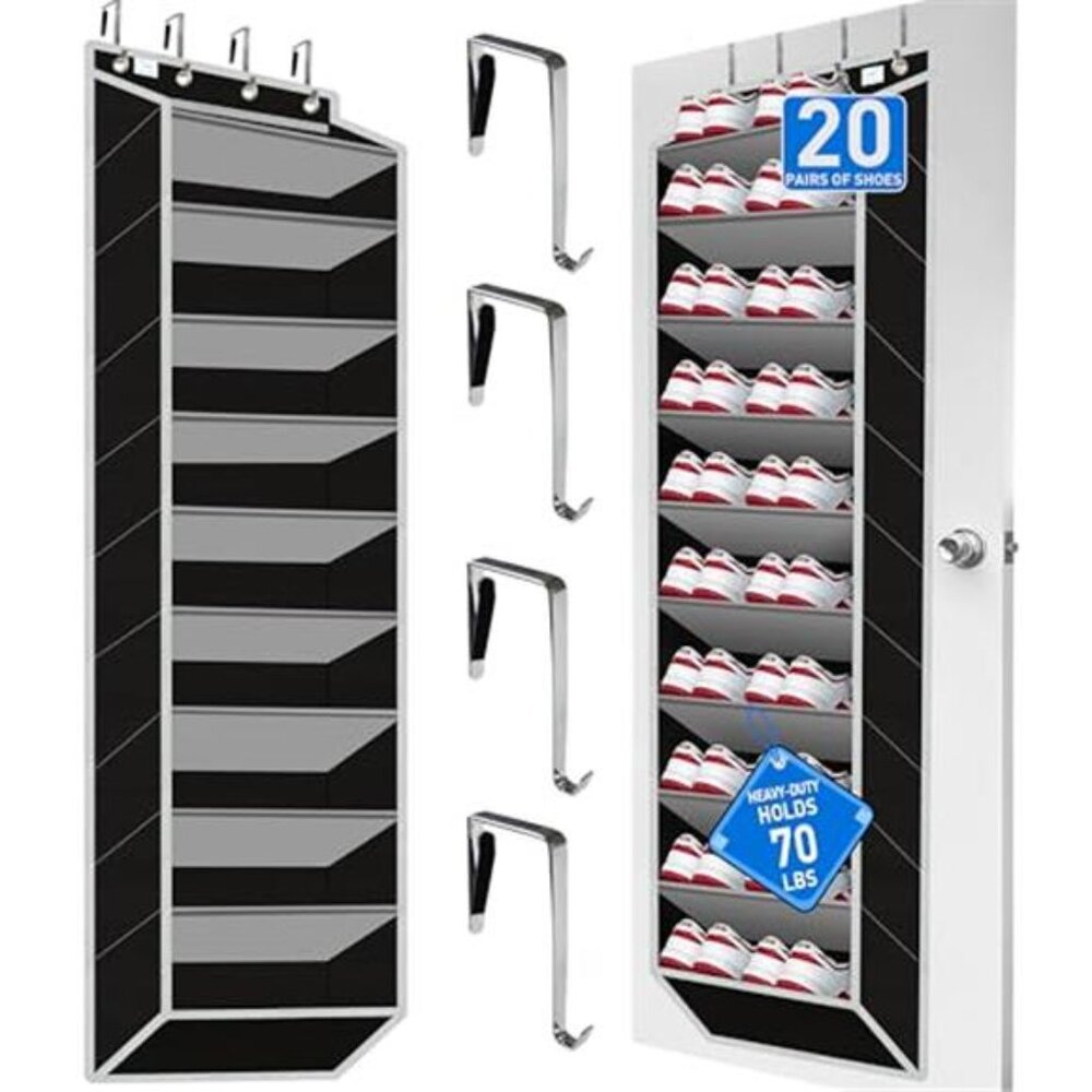 Over Door Shoe Organizer 10 Tier Shoe Rack Heavy Duty Shoe Storage Door Hanging